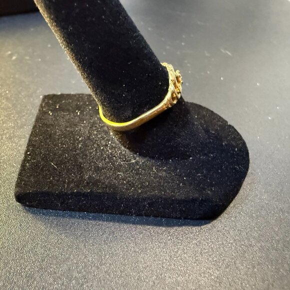 Women's Heart Shaped Designer Ring 10K Electroplated with Small Diamond Size 5.5 - Picture 4 of 7